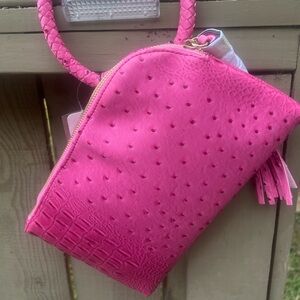 Pink Textured Women's Wristlet